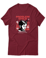 T-Shirt Αντρικό - Problem Child - Color Thumbnail Σκούρο Κόκκινο