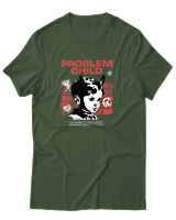 T-Shirt Αντρικό - Problem Child - Color Thumbnail Κυπαρισσί