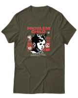 T-Shirt Αντρικό - Problem Child - Color Thumbnail Χακί