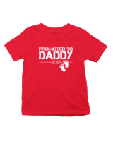 T-Shirt  Παιδικό - Promoted To Daddy - Color Thumbnail Κόκκινο