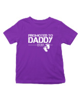 T-Shirt  Παιδικό - Promoted To Daddy - Color Thumbnail Σκούρο Μωβ