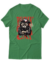 T-Shirt Αντρικό - Punk Cat - Color Thumbnail Πράσινο