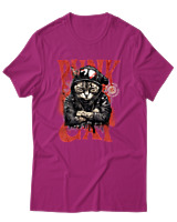 T-Shirt Αντρικό - Punk Cat - Color Thumbnail Φουξια