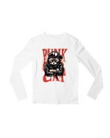Μακρυμάνικο Μακό Παιδικό - Punk Cat - Color Thumbnail 'Ασπρο