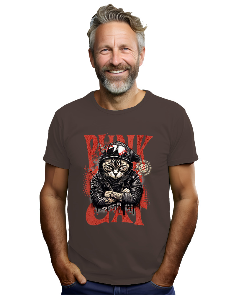 T-Shirt Αντρικό - Punk Cat - Image 2