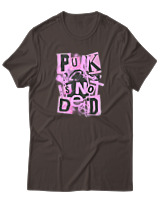 T-Shirt Αντρικό - Punk Is Not Dead - Color Thumbnail Καφέ