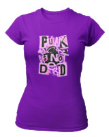 T-Shirt Στενή Γραμμή Γυναικείο - Punk Is Not Dead - Color Thumbnail Σκούρο Μωβ
