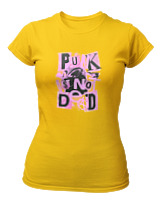 T-Shirt Στενή Γραμμή Γυναικείο - Punk Is Not Dead - Color Thumbnail Χρυσό Κίτρινο