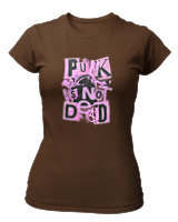 T-Shirt Στενή Γραμμή Γυναικείο - Punk Is Not Dead - Color Thumbnail Καφέ