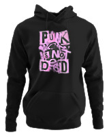 Φούτερ με κουκούλα Γυναικείο - Punk Is Not Dead - Color Thumbnail Μαύρο