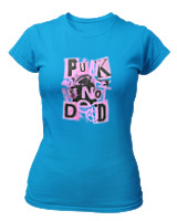 T-Shirt Στενή Γραμμή Γυναικείο - Punk Is Not Dead - Color Thumbnail Τιρκουάζ