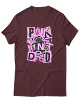 T-Shirt  Γυναικείο - Punk Is Not Dead - Color Thumbnail Μπορντό