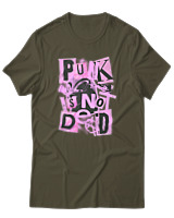 T-Shirt  Γυναικείο - Punk Is Not Dead - Color Thumbnail Χακί