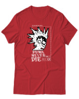 T-Shirt Αντρικό - Punk Never Die - Color Thumbnail Κόκκινο