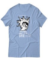 T-Shirt Αντρικό - Punk Never Die - Color Thumbnail Γαλάζιο