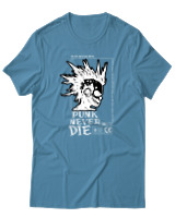 T-Shirt Αντρικό - Punk Never Die - Color Thumbnail Τιρκουάζ
