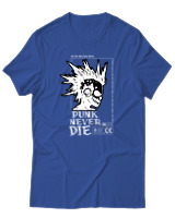 T-Shirt Αντρικό - Punk Never Die - Color Thumbnail Μπλε Ρουά