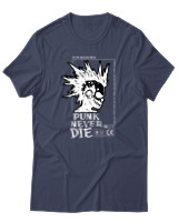 T-Shirt Αντρικό - Punk Never Die - Color Thumbnail Μπλε Γκρι