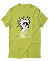 T-Shirt Αντρικό - Punk Never Die - Color Thumbnail Λαχανί