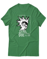 T-Shirt Αντρικό - Punk Never Die - Color Thumbnail Πράσινο