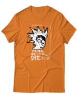 T-Shirt Αντρικό - Punk Never Die - Color Thumbnail Πορτοκαλί
