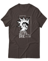 T-Shirt Αντρικό - Punk Never Die - Color Thumbnail Καφέ