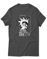 T-Shirt  Γυναικείο - Punk Never Die - Color Thumbnail Ανθρακί