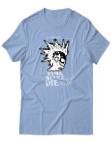 T-Shirt  Γυναικείο - Punk Never Die - Color Thumbnail Γαλάζιο