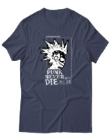 T-Shirt  Γυναικείο - Punk Never Die - Color Thumbnail Μπλέ Γκρί