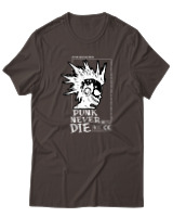 T-Shirt  Γυναικείο - Punk Never Die - Color Thumbnail Καφέ