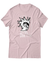 T-Shirt  Γυναικείο - Punk Never Die - Color Thumbnail Απαλό Ροζ