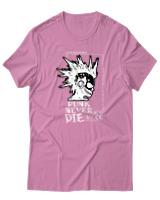 T-Shirt  Γυναικείο - Punk Never Die - Color Thumbnail Ροζ