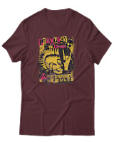 T-Shirt Αντρικό - Punk Rock Til Death - Color Thumbnail Μπορντό