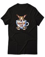 T-Shirt Unisex - Pupaccino Time - Color Thumbnail Μαύρο