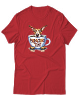 T-Shirt Unisex - Pupaccino Time - Color Thumbnail Κόκκινο