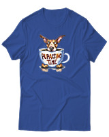 T-Shirt Unisex - Pupaccino Time - Color Thumbnail Μπλε Ρουά