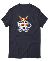 T-Shirt Unisex - Pupaccino Time - Color Thumbnail Σκούρο Μπλε