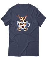 T-Shirt Unisex - Pupaccino Time - Color Thumbnail Μπλε Γκρι