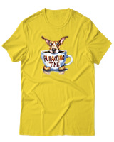 T-Shirt Unisex - Pupaccino Time - Color Thumbnail Χρυσό Κίτρινο
