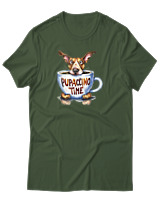 T-Shirt Unisex - Pupaccino Time - Color Thumbnail Κυπαρισσί