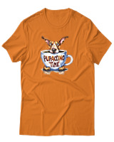 T-Shirt Unisex - Pupaccino Time - Color Thumbnail Πορτοκαλί