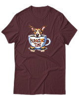 T-Shirt Unisex - Pupaccino Time - Color Thumbnail Μπορντό