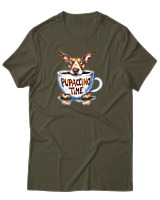 T-Shirt Unisex - Pupaccino Time - Color Thumbnail Χακί