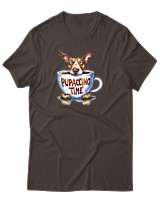 T-Shirt Unisex - Pupaccino Time - Color Thumbnail Καφέ
