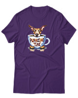 T-Shirt Unisex - Pupaccino Time - Color Thumbnail Σκούρο Μωβ