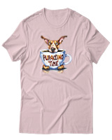 T-Shirt Unisex - Pupaccino Time - Color Thumbnail Απαλό Ροζ