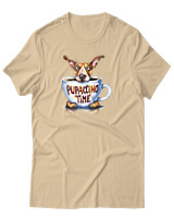 T-Shirt Unisex - Pupaccino Time - Color Thumbnail Μπεζ