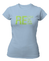 T-Shirt Στενή Γραμμή Γυναικείο - Recycle - Color Thumbnail Γαλάζιο