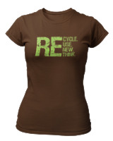 T-Shirt Στενή Γραμμή Γυναικείο - Recycle - Color Thumbnail Καφέ