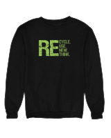 Φούτερ χωρίς κουκούλα Γυναικείο - Recycle - Color Thumbnail Μαύρο